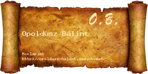 Opoldusz Bálint névjegykártya